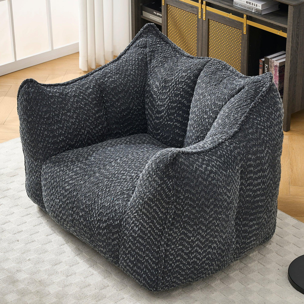 Chenille Foam Bean Bag Chair For Adults - Omega Lifestyles
