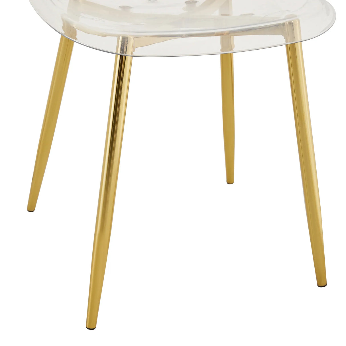 Modern Tempered Glass Dining Table And 6 Gold Chairs Set - Omega Lifestyles