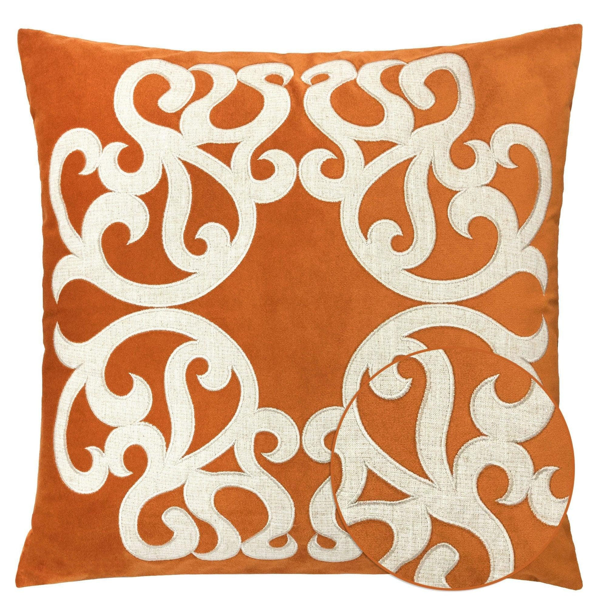 20-Inch Orange Polyester Velvet Pillowcase Cover - Omega Lifestyles