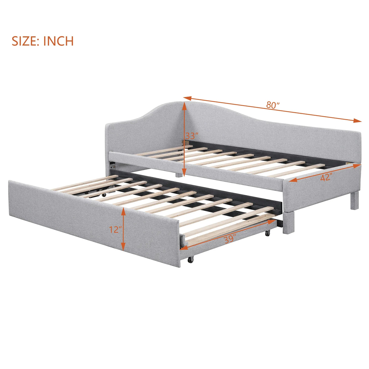 Twin Upholstered L-Shaped Daybed With Pop-Up Trundle - Omega Lifestyles