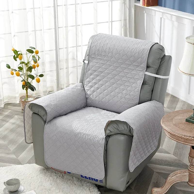 Anti-Slip Recliner Chair Cover Solid Color Quilted Seat Slipcover Anti-Wear Relax Armchair Coushion for Living Room Home