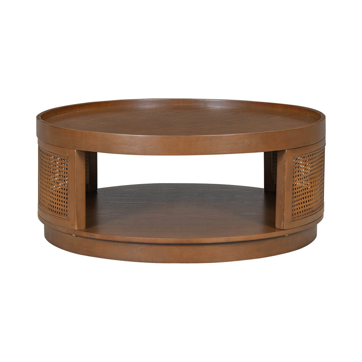 Mid-Century Modern Round Cane Coffee Table - Sleep Galleria