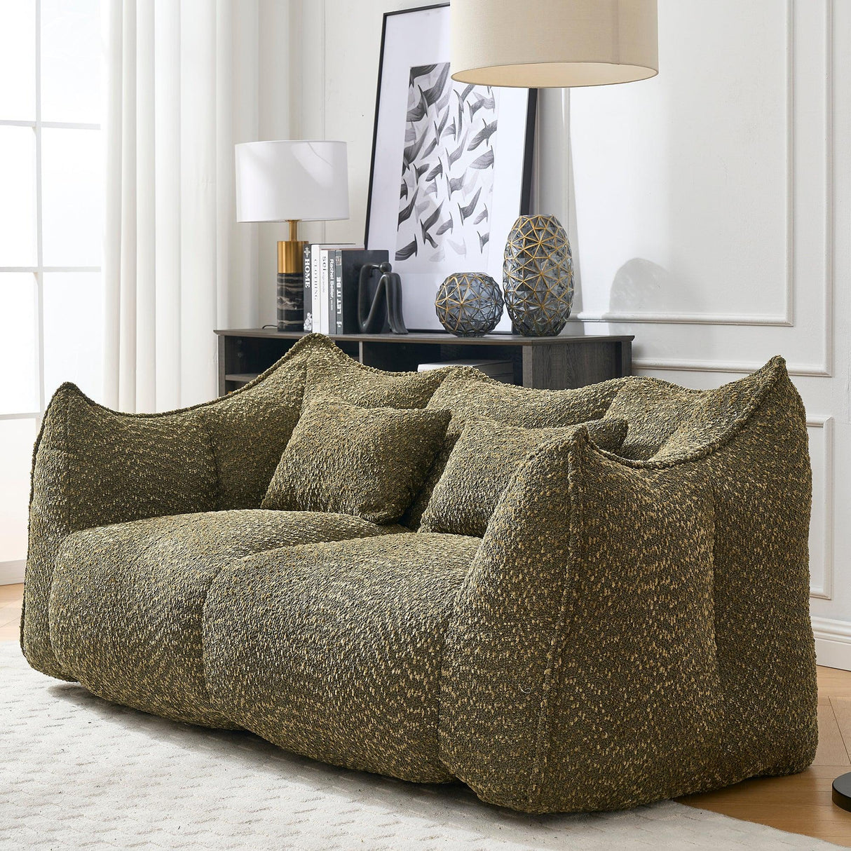 Dual Chenille Bean Bag Chair With High Resilience Foam Core - Omega Lifestyles