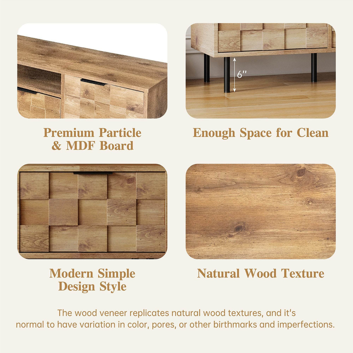 Mid Century Modern TV Stand With Storage Drawers - Sleep Galleria