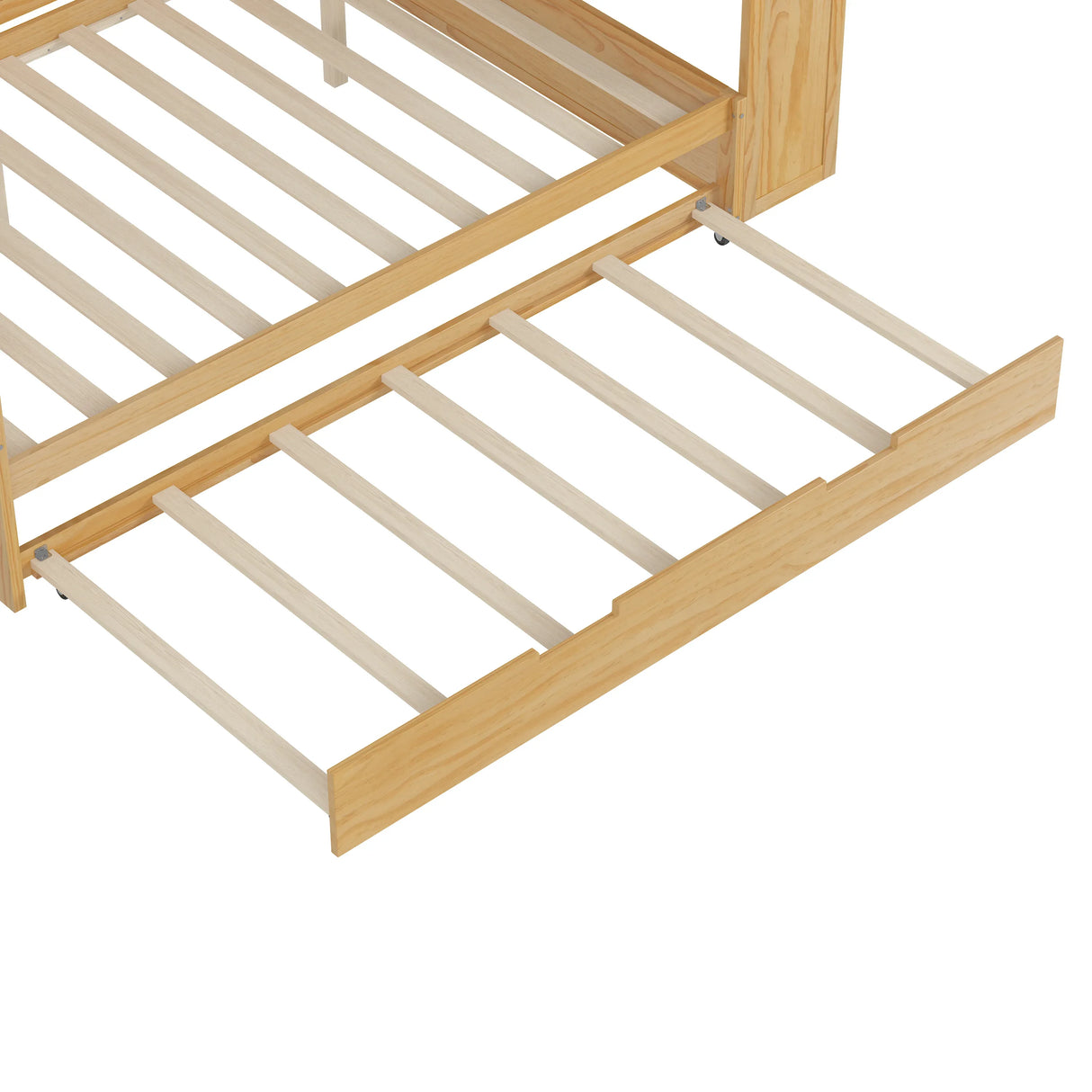 Full Wooden Bed Frame With Trundle Storage And Study Desk - Omega Lifestyles