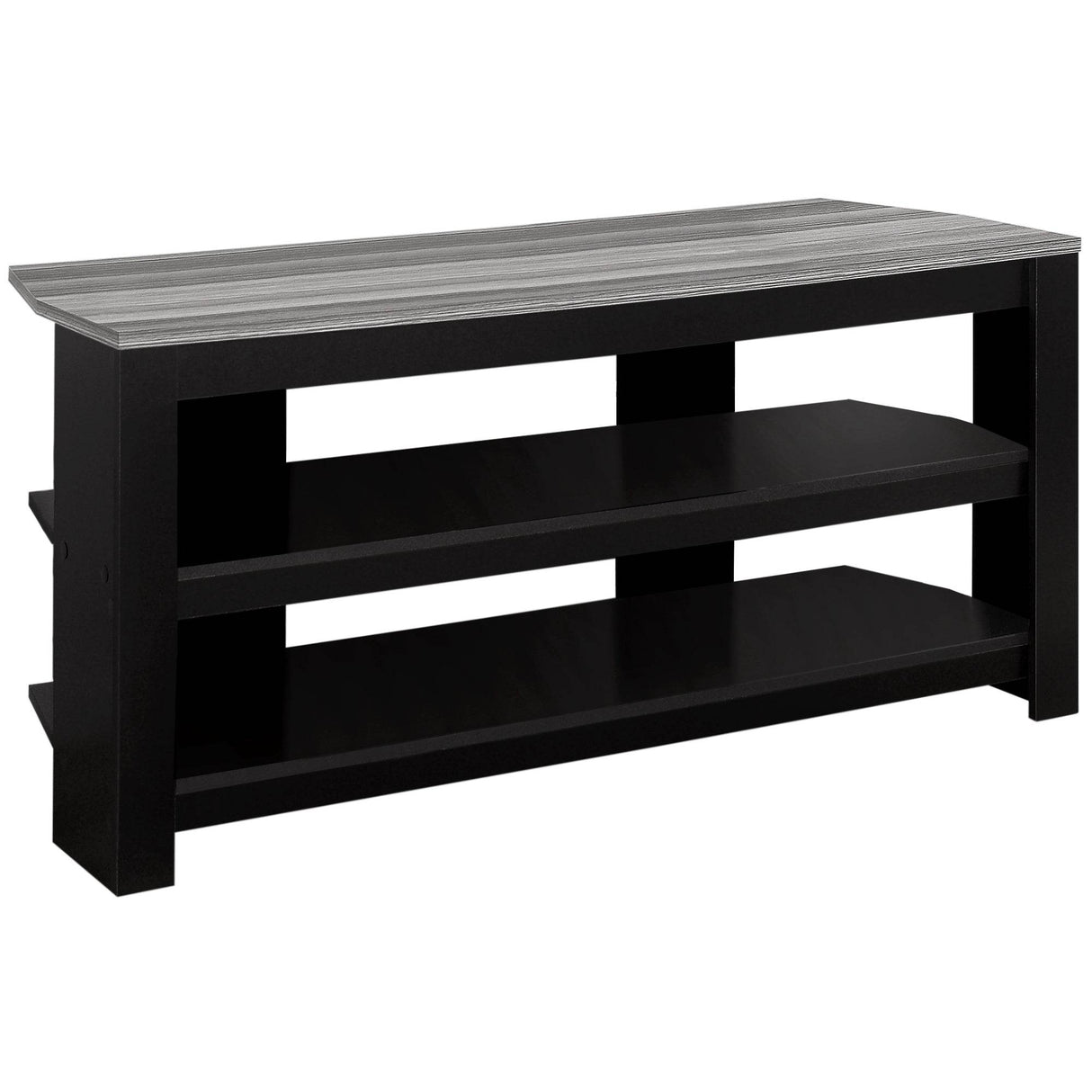 Contemporary 42-Inch Black Grey Particle Board TV Stand - Sleep Galleria