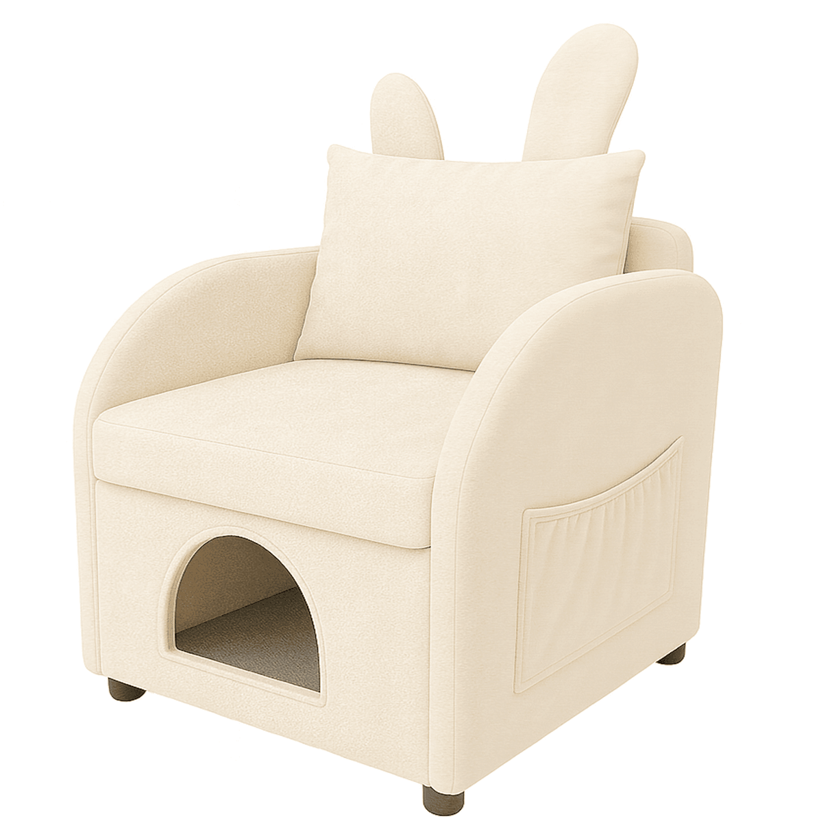 Beige Bunny-Ear Pet Furniture Chair With Hideaway - Omega Lifestyles