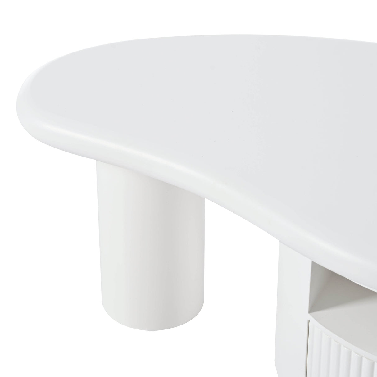 Cloud-Shaped White MDF Coffee Table With Drawer - Sleep Galleria