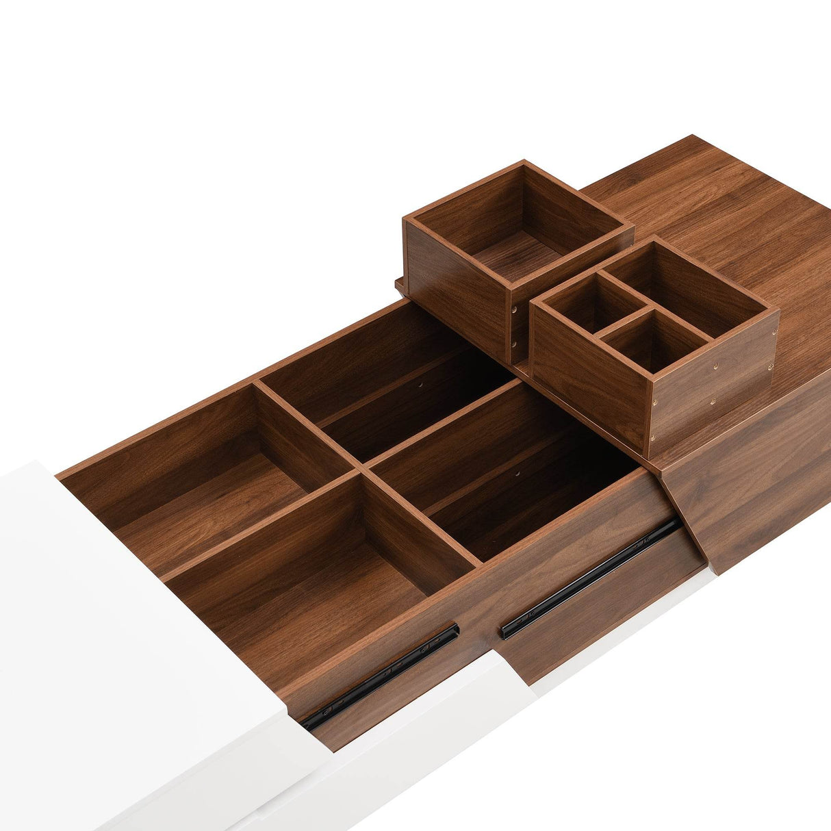 Modern Extendable Sliding Top White Walnut Coffee Table - Sleep Galleria