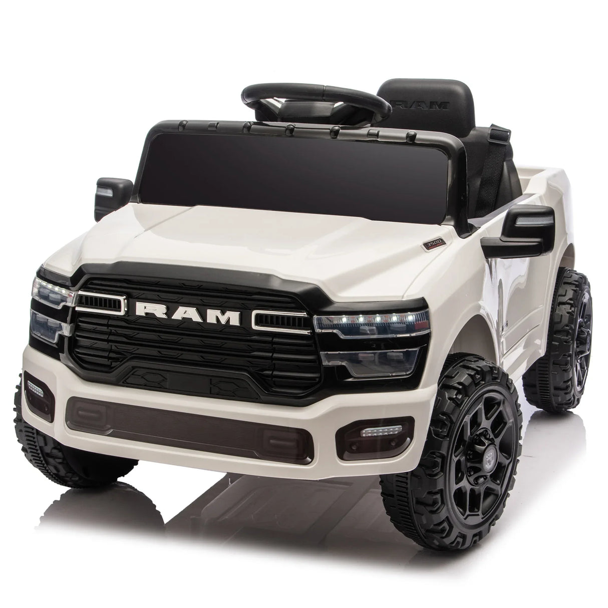Licensed Dodge RAM 3500 12V Dual Motor Kids Ride-On Truck - Omega Lifestyles