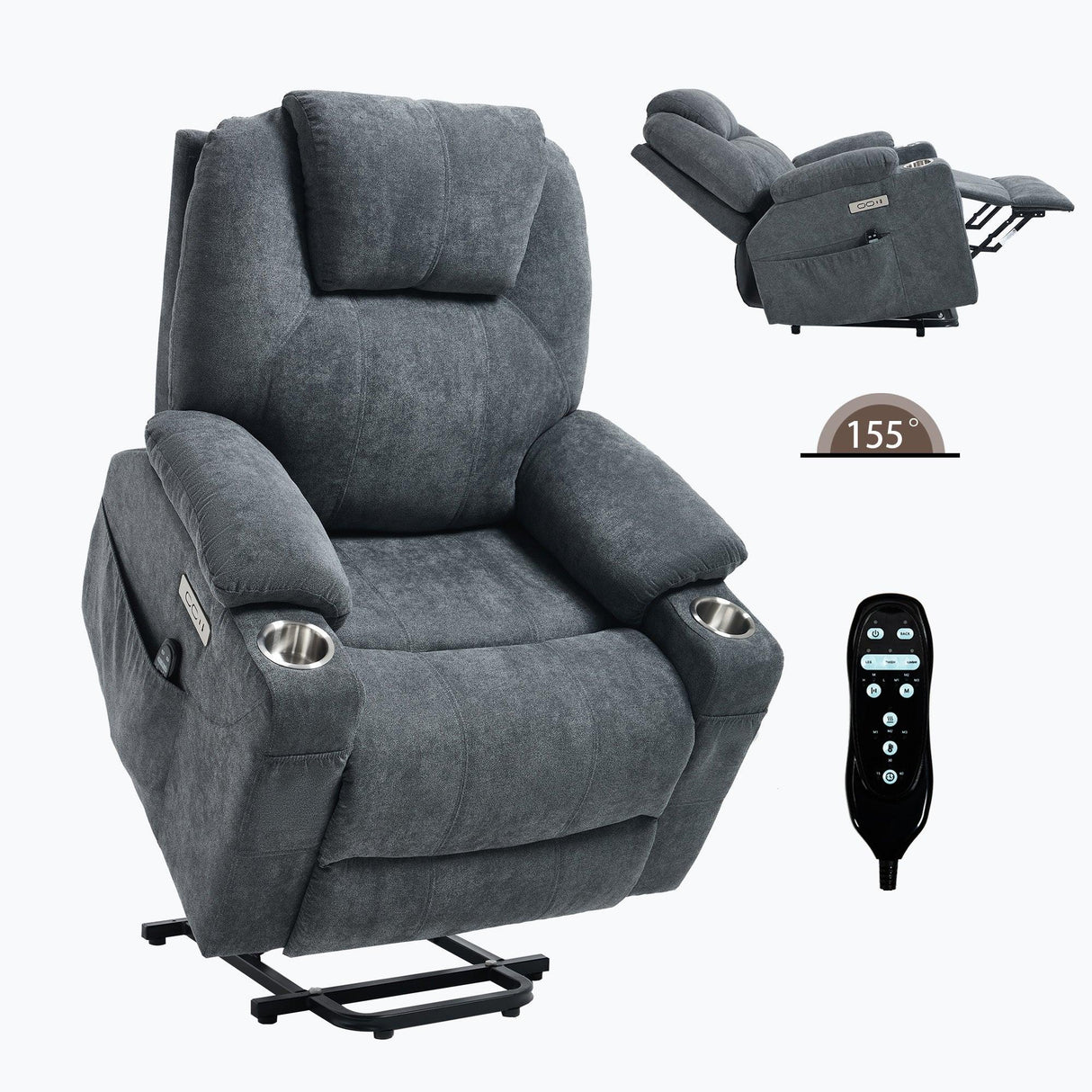 Power Lift Recliner Chair With Massage Heat And USB Ports - Omega Lifestyles