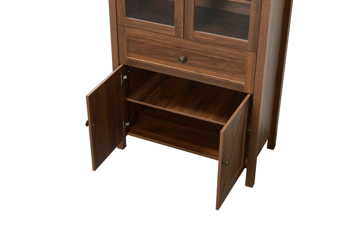 Walnut Retro Dome Storage Cabinet With Adjustable Shelves - Omega Lifestyles