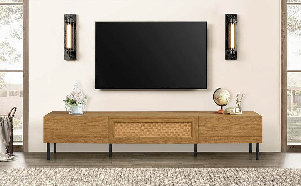 Boho Farmhouse Particle Board TV Stand Cabinet - Sleep Galleria