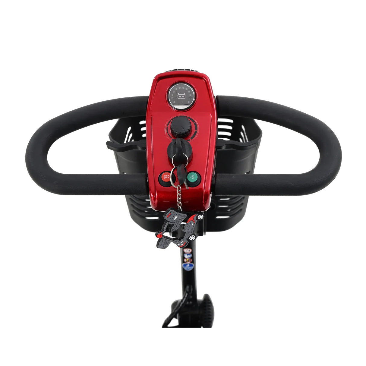 Red 4-Wheel Outdoor Compact Metal Mobility Scooter - Omega Lifestyles