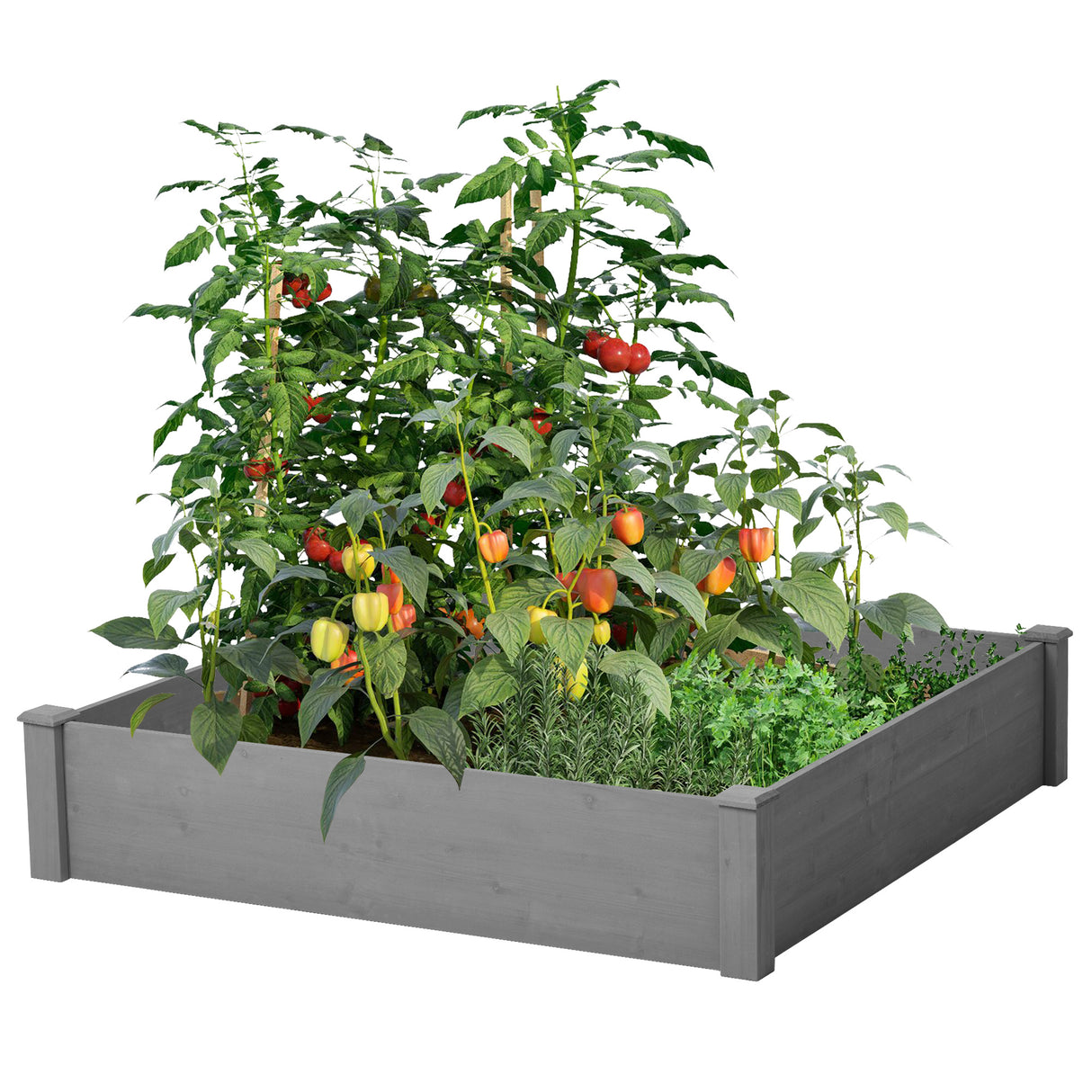 Outdoor Solid Wood Garden Planter Box 48x48x10-Inch