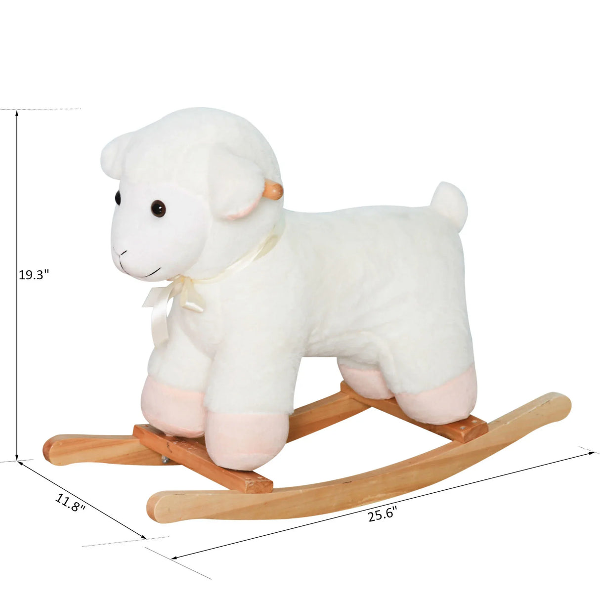 Plush White Lamb Kids Rocking Animal Chair - Omega Lifestyles