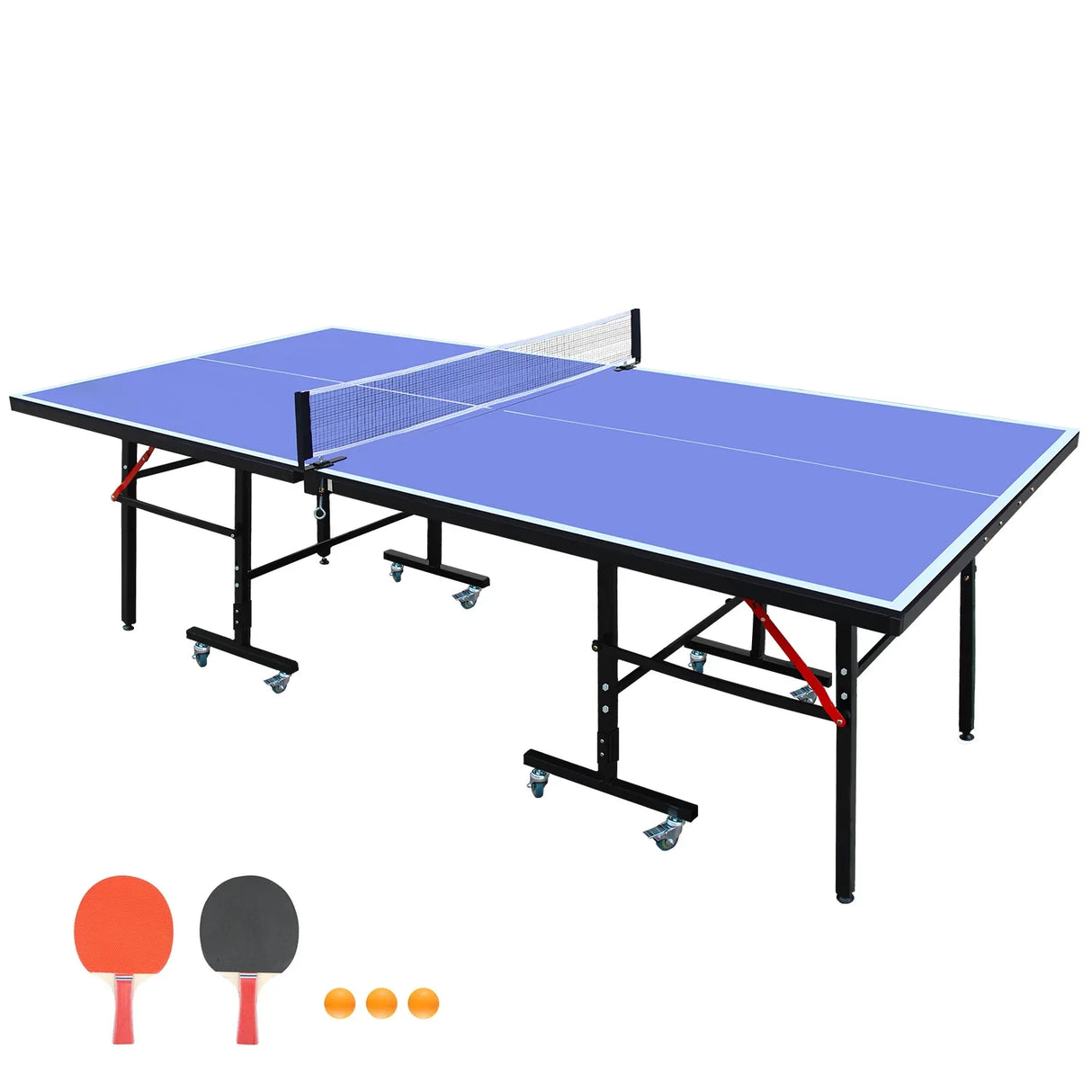 Competition Grade Foldable 8ft Indoor Table Tennis Table Set - Omega Lifestyles