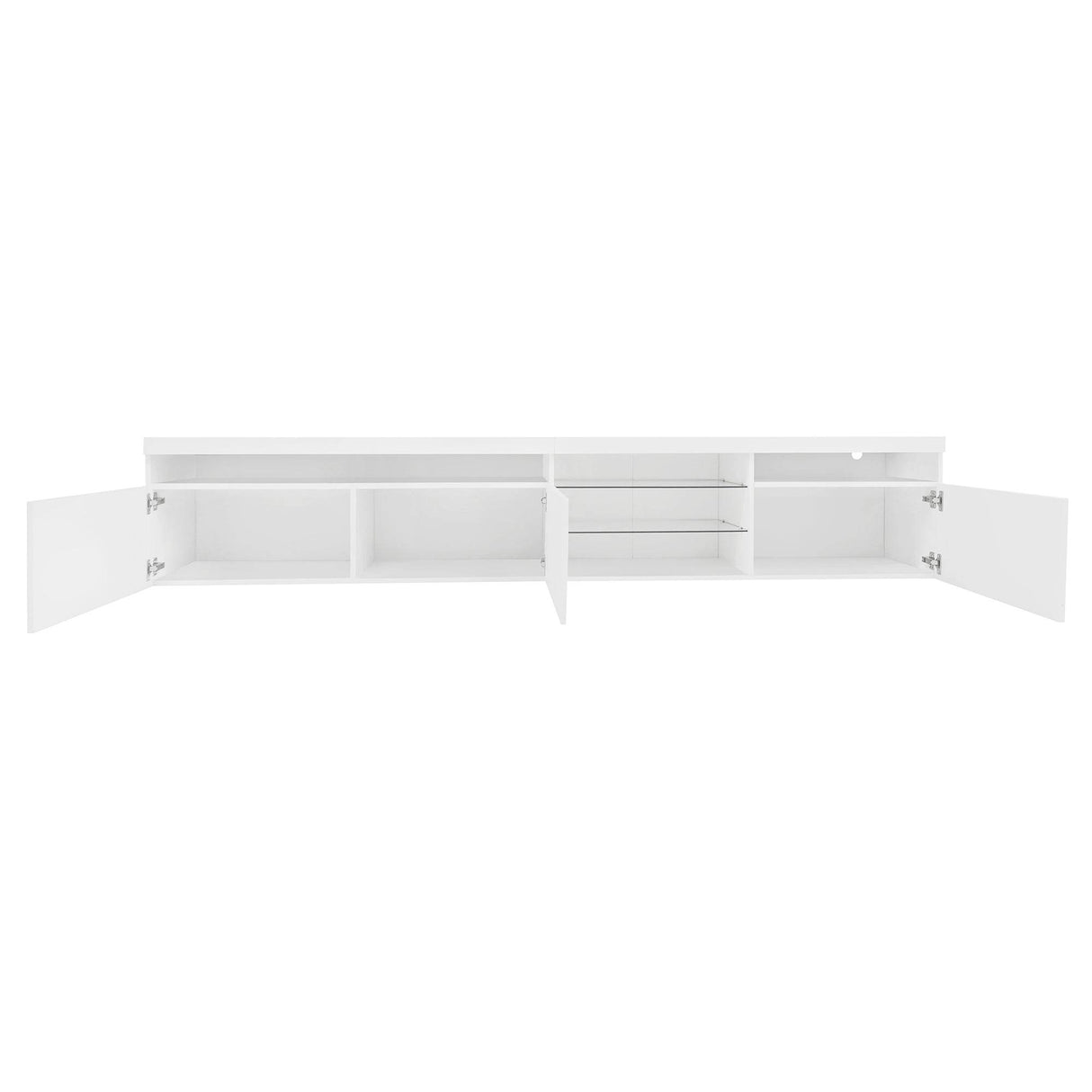 White Modern LED Light Particle Board TV Stand - Sleep Galleria