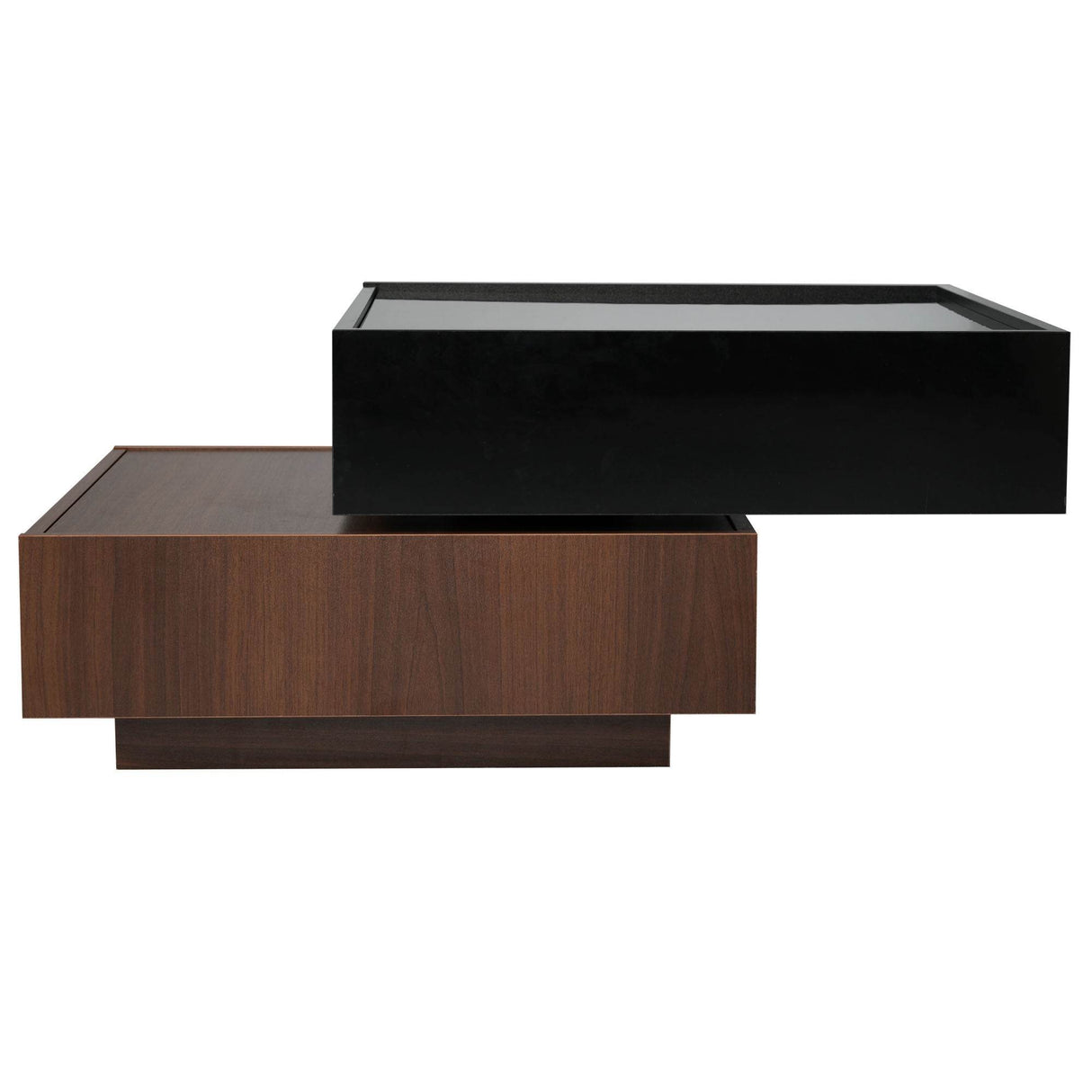 360 Degree Rotating Square Coffee Table With Drawers - Omega Lifestyles