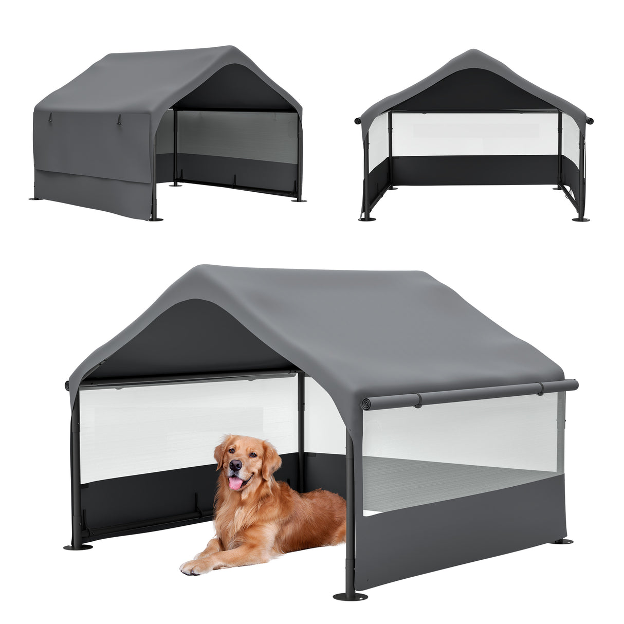 Extra Large Outdoor Pet House Tent With Mesh Panels