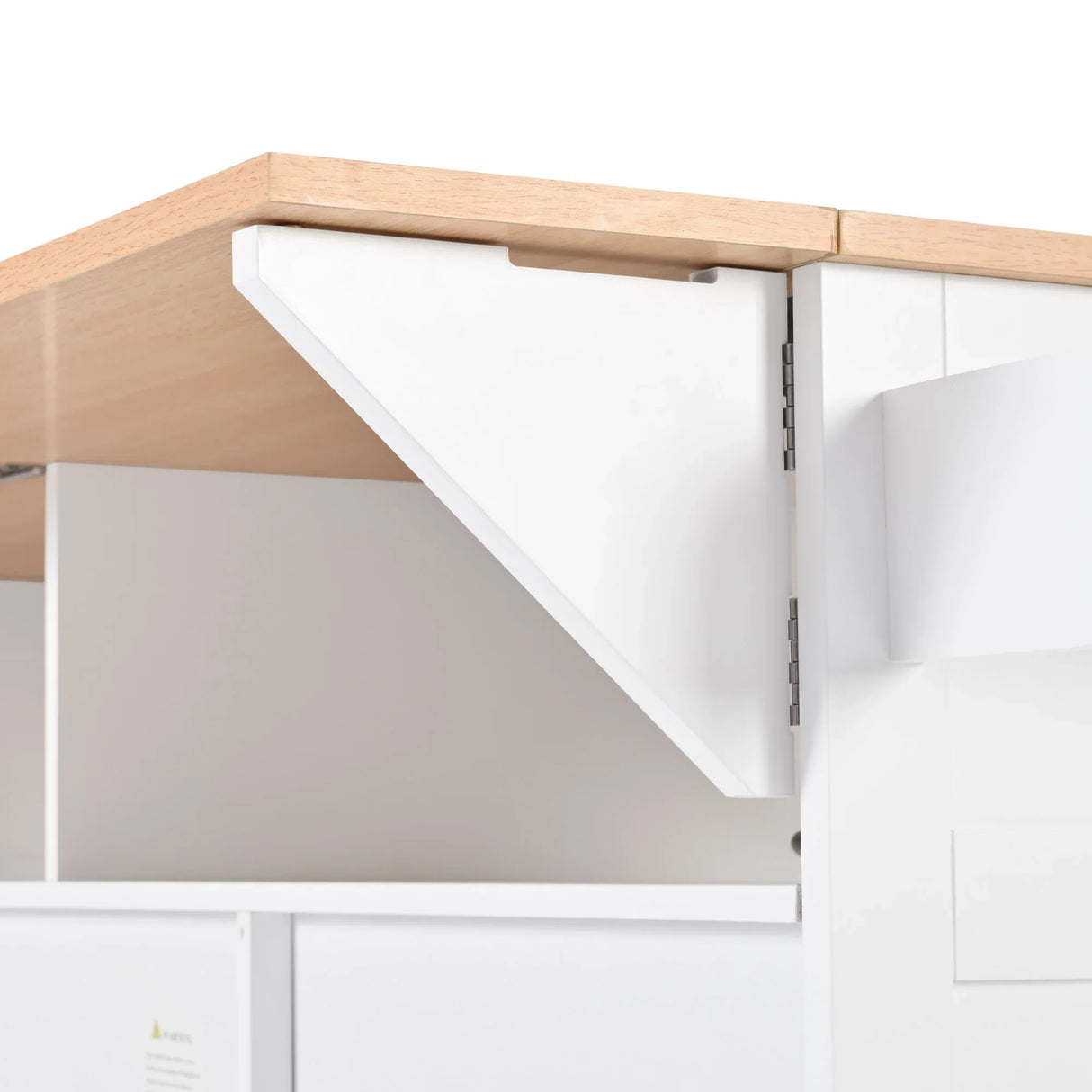 Folding Kitchen Island Cart With Power Outlet and Storage - Omega Lifestyles