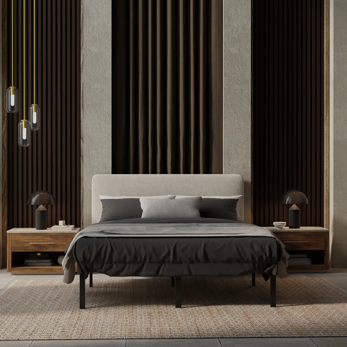 Heavy-Duty Modern Steel King Platform Bed Frame - Omega Lifestyles