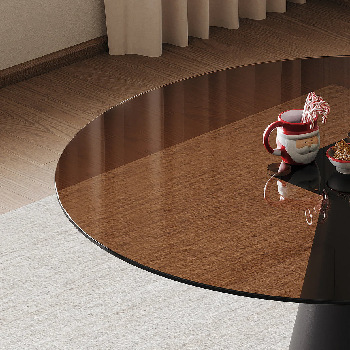 35-Inch Round Tempered Glass Metal Base Dining Table - Omega Lifestyles