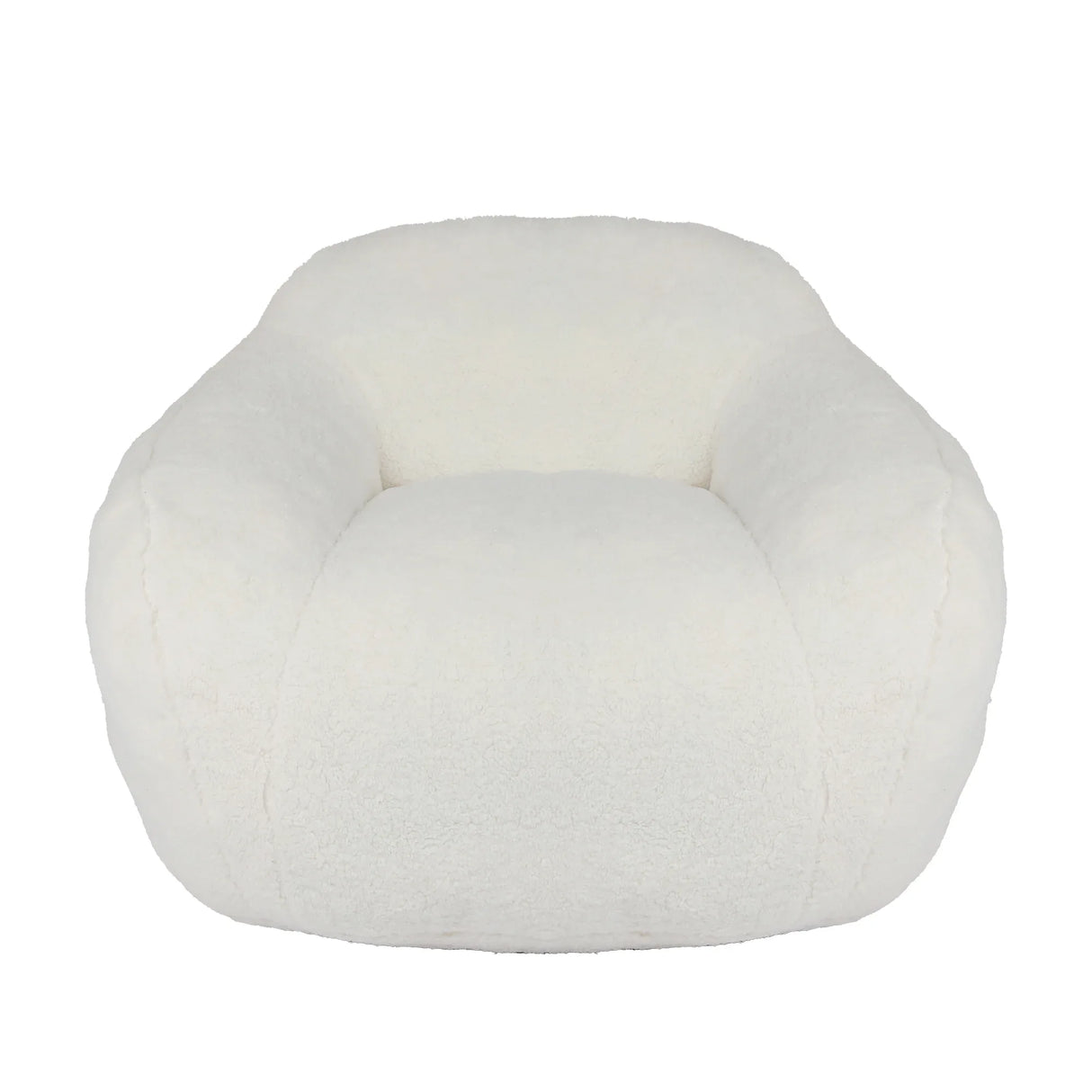 Spacious Off White Teddy Fabric Memory Foam Bean Bag Chair - Omega Lifestyles