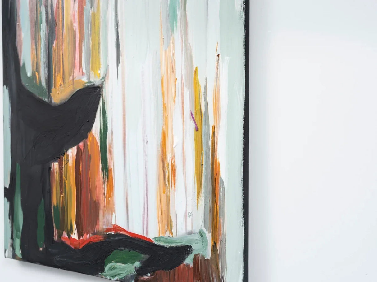 Oversized Hand-Painted Grey Canvas Wall Painting Portrait - Omega Lifestyles