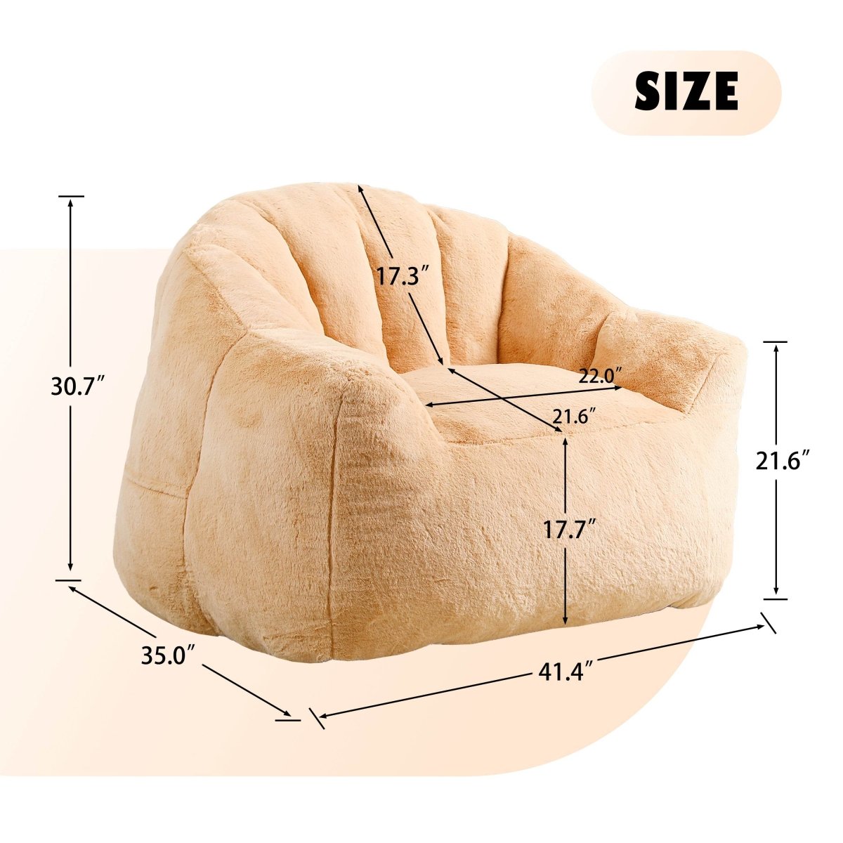 High-Density Foam Faux Fur Beanbag Chair - Sleep Galleria