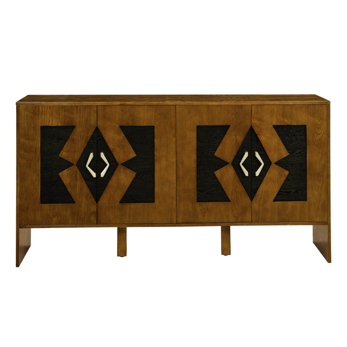 Mid Century Modern 60-Inch Walnut Storage Sideboard Cabinet - Sleep Galleria