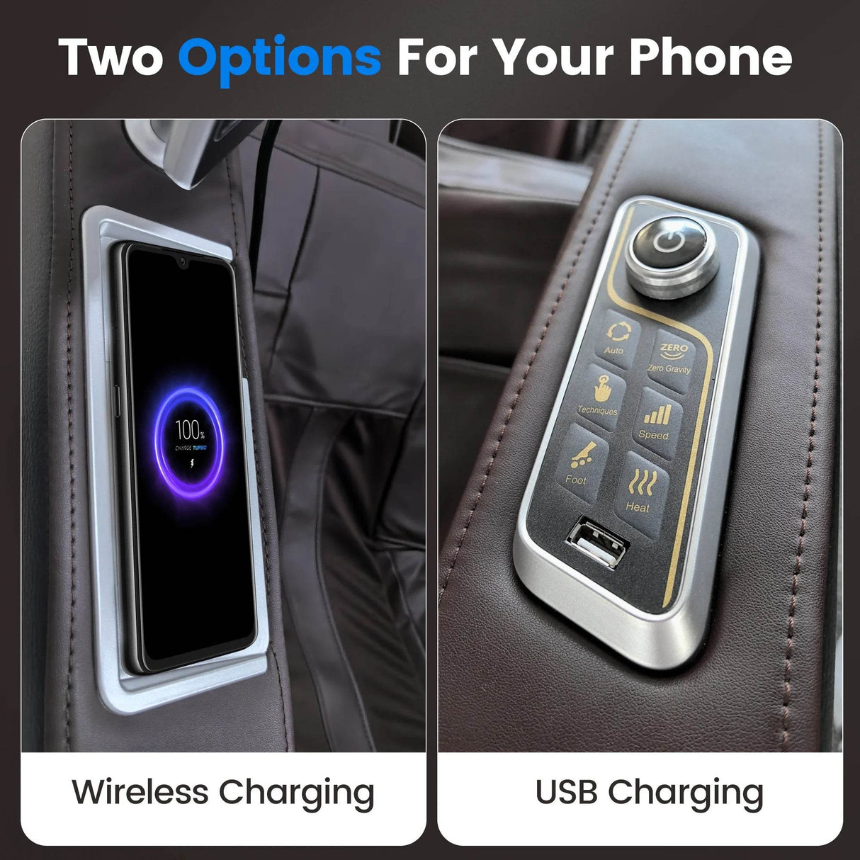 4D Massage Chair with 55" SL Track, 2 Zero Gravity Modes, Voice Control, Heating, Leather