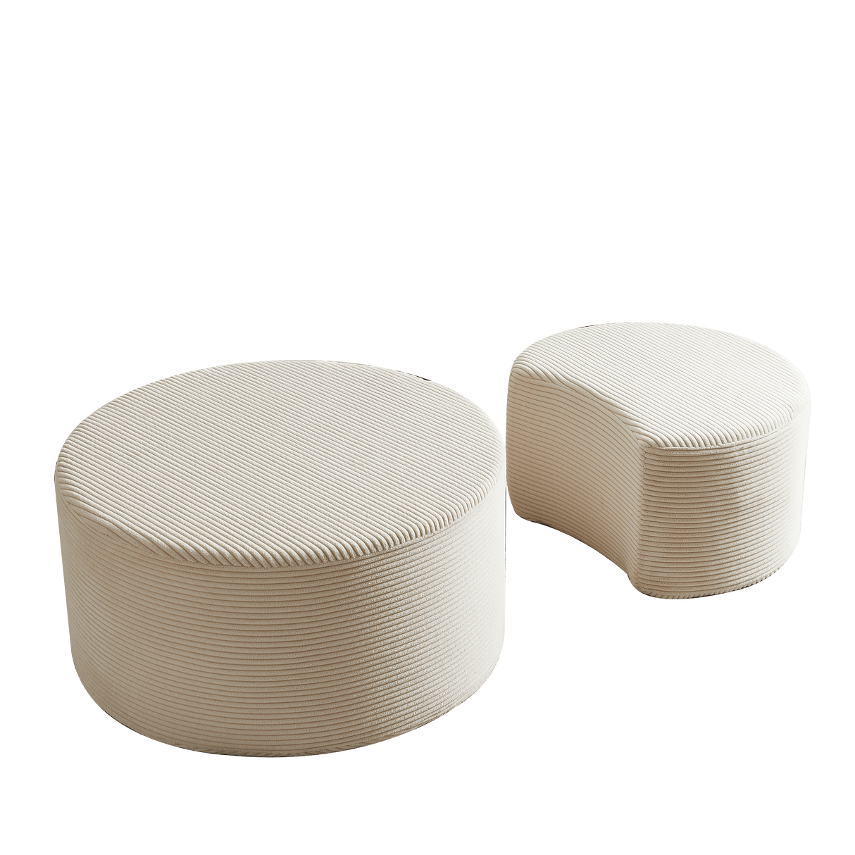 Set of 2 Upholstered Foam Ottoman Coffee Tables - Sleep Galleria