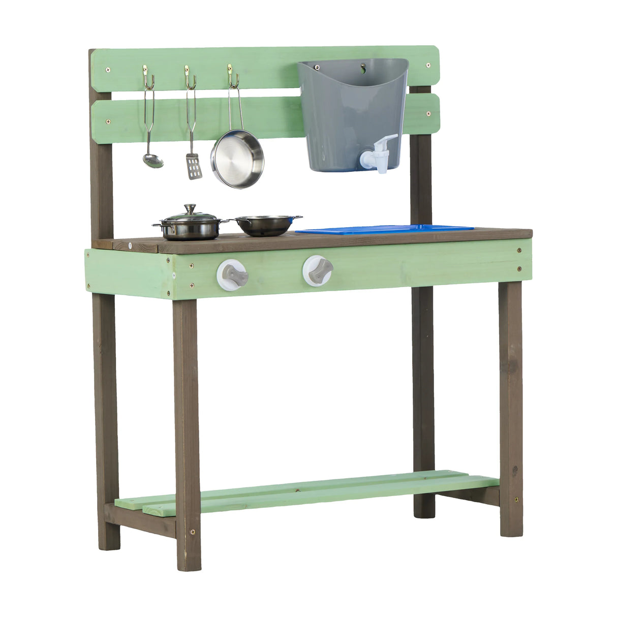 Solid Wood Kids Play Kitchen With Water Play Set - Omega Lifestyles