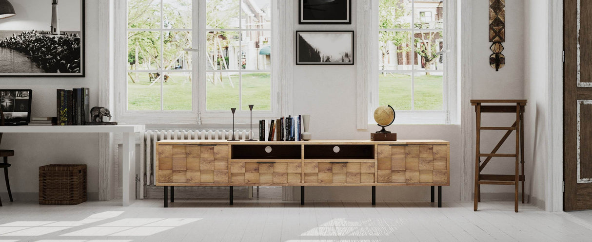 Mid Century Modern TV Stand With Storage Drawers - Sleep Galleria