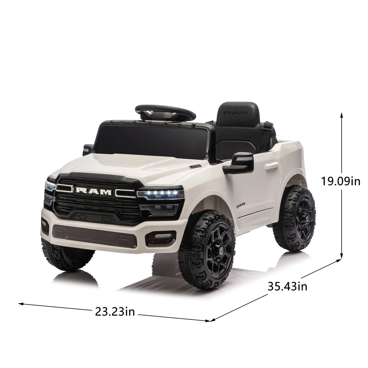 Licensed Dodge RAM 3500 12V Dual Motor Kids Ride-On Truck - Omega Lifestyles