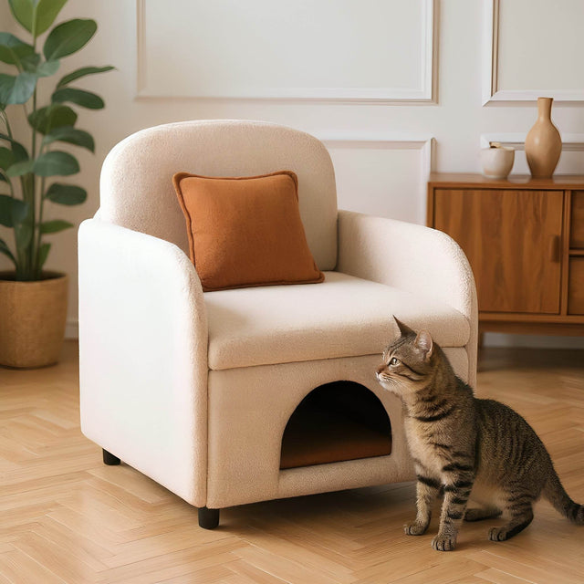 Pet Friendly Sherpa Upholstered Fluffy Fabric Accent Chair - Omega Lifestyles
