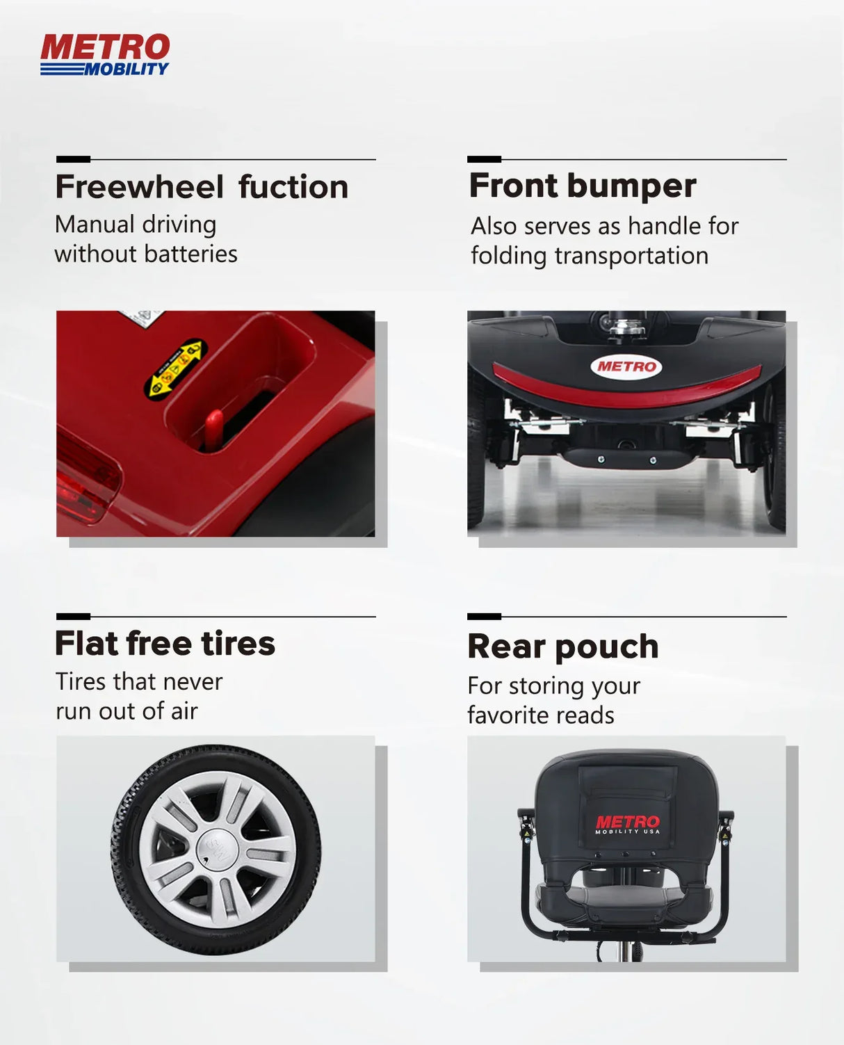 Compact Travel Mobility Scooter With 300W Motor and LED Lights - Omega Lifestyles