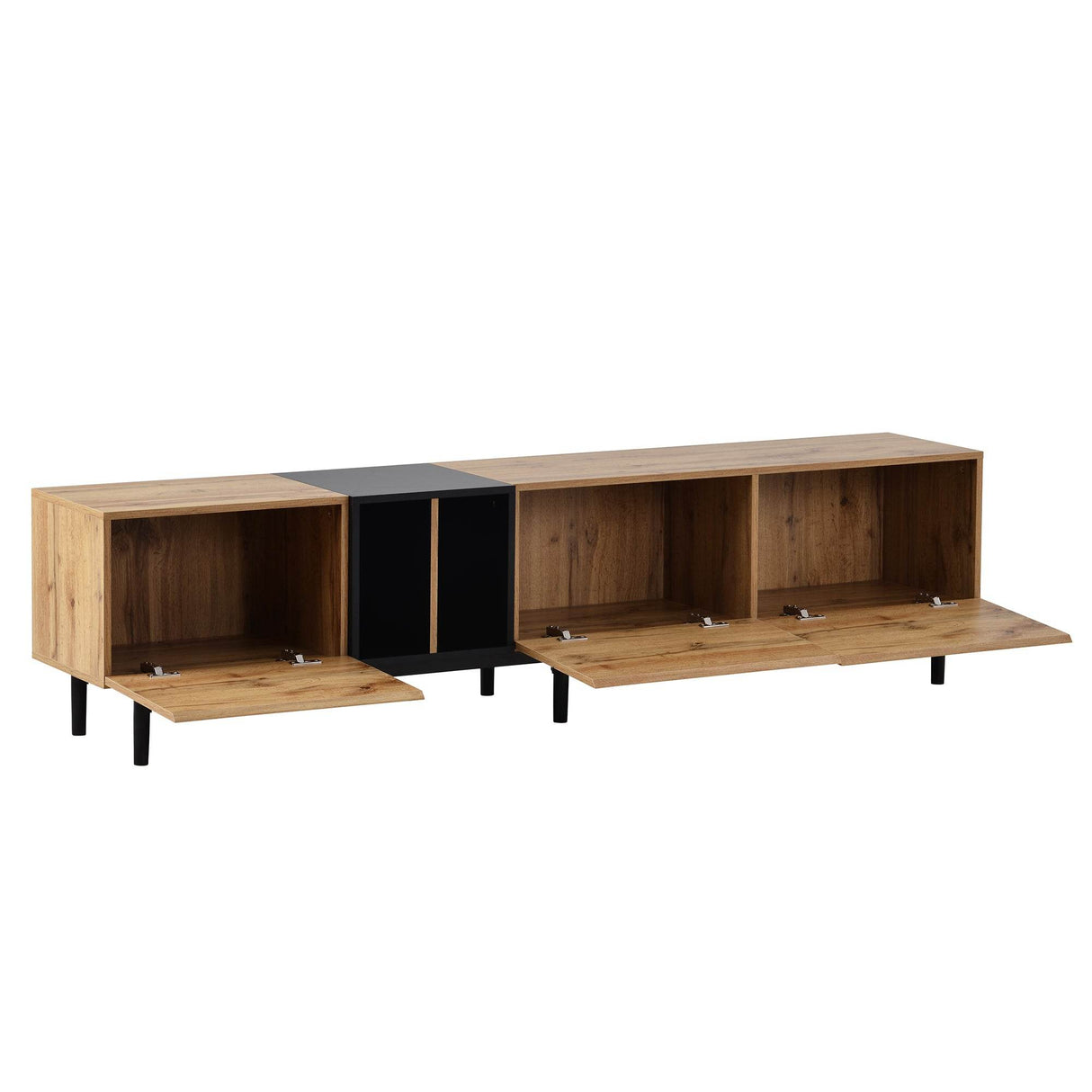 Modern Natural Wood MDF TV Stand Console - Sleep Galleria