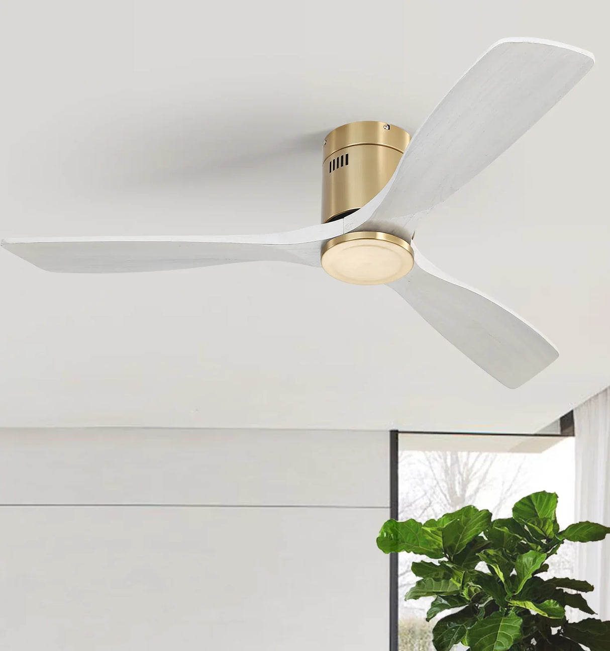 52-Inch Modern Wooden Reversible DC Motor Ceiling Fan - Omega Lifestyles