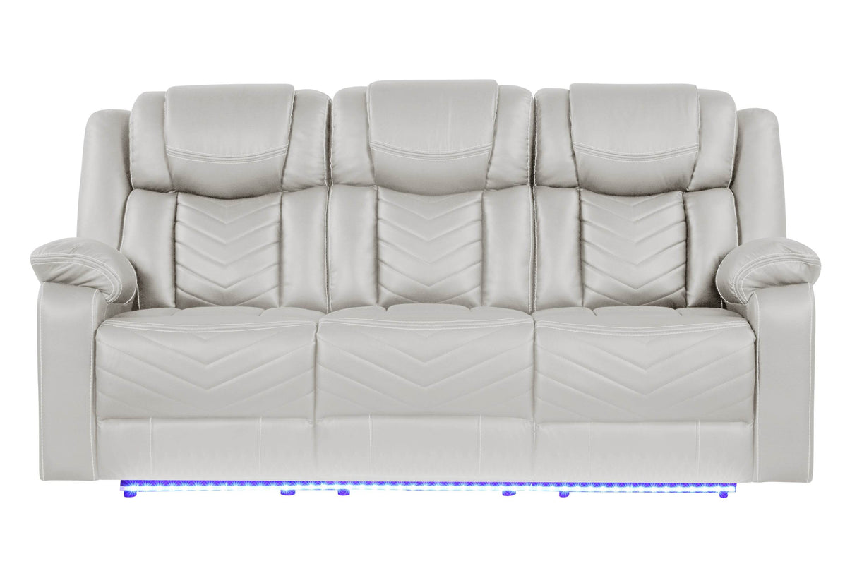 Modern Faux Leather Power Recliner Sofa With USB Ports - Omega Lifestyles