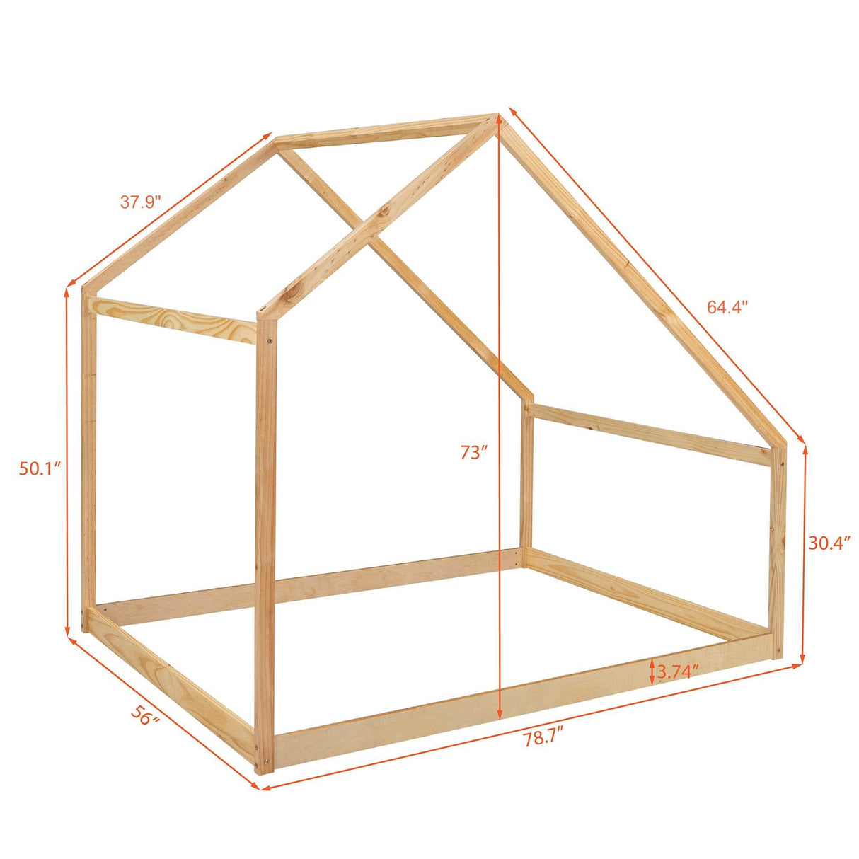 Full Full-Size Solid Wood Children’s House Bed - Omega Lifestyles