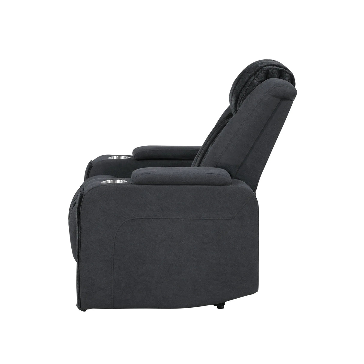 Black Wood Frame Power Recliner With LED Lighting - Omega Lifestyles