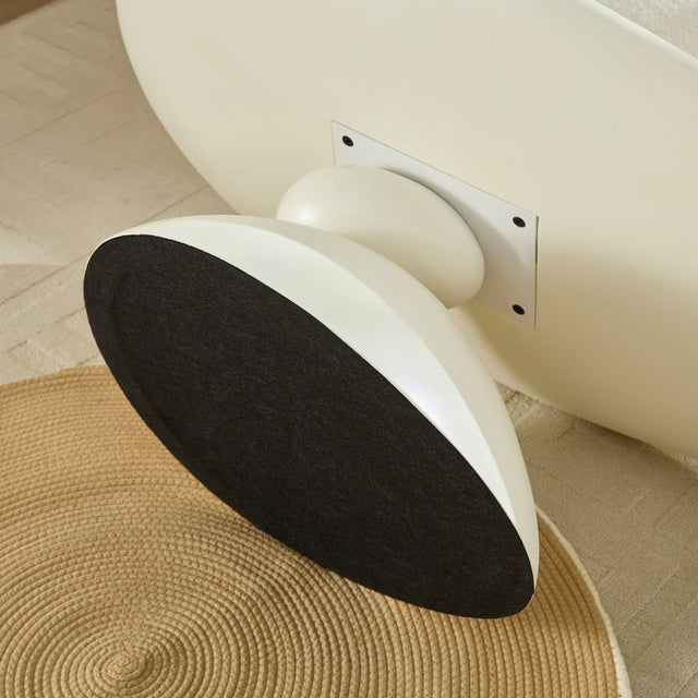 Minimalist Milk White Fiberglass Oval Coffee Table - Omega Lifestyles