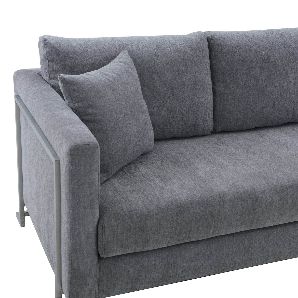 Contemporary Gray Fabric Upholstered 4-Seat Sofa - Omega Lifestyles