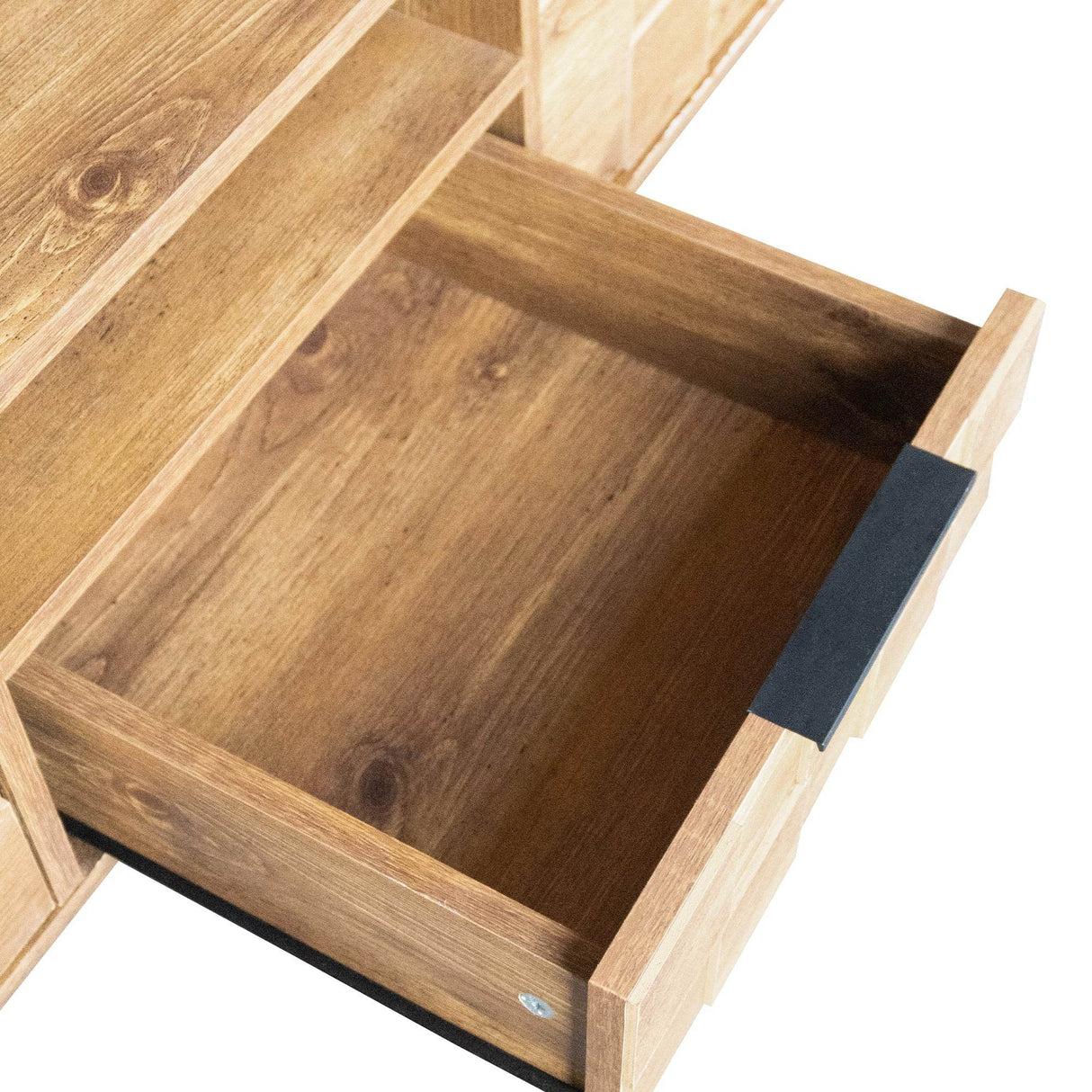 Natural Wood Checkered Pattern TV Stand With Storage - Sleep Galleria