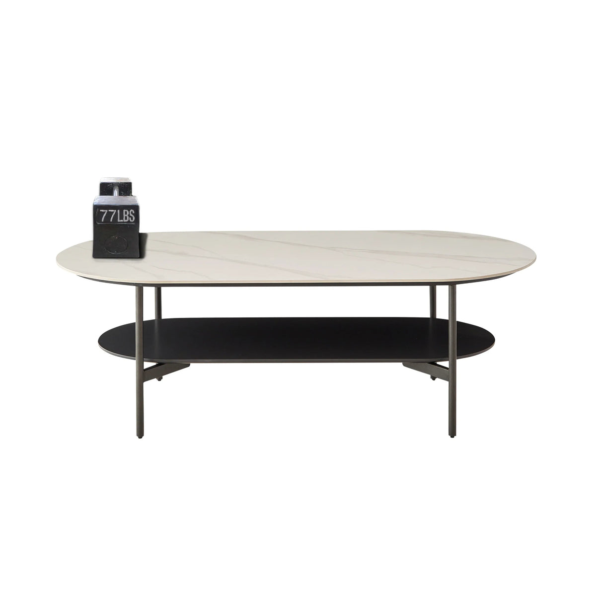 Modern Ceramic And Walnut Finish Coffee Table - Omega Lifestyles