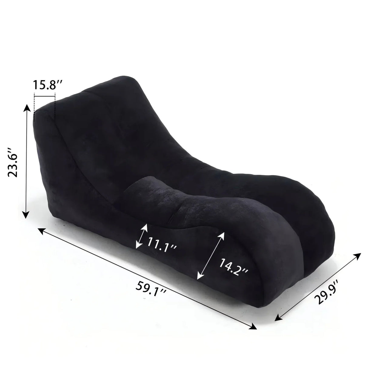 Creative Black Polyester Adult Bean Bag Chair Sofa - Omega Lifestyles