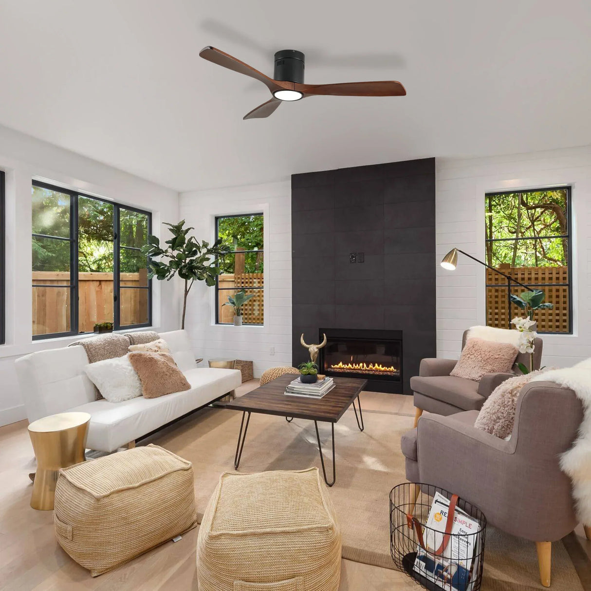 52-Inch LED Lighted Ceiling Fan With Remote Control - Omega Lifestyles