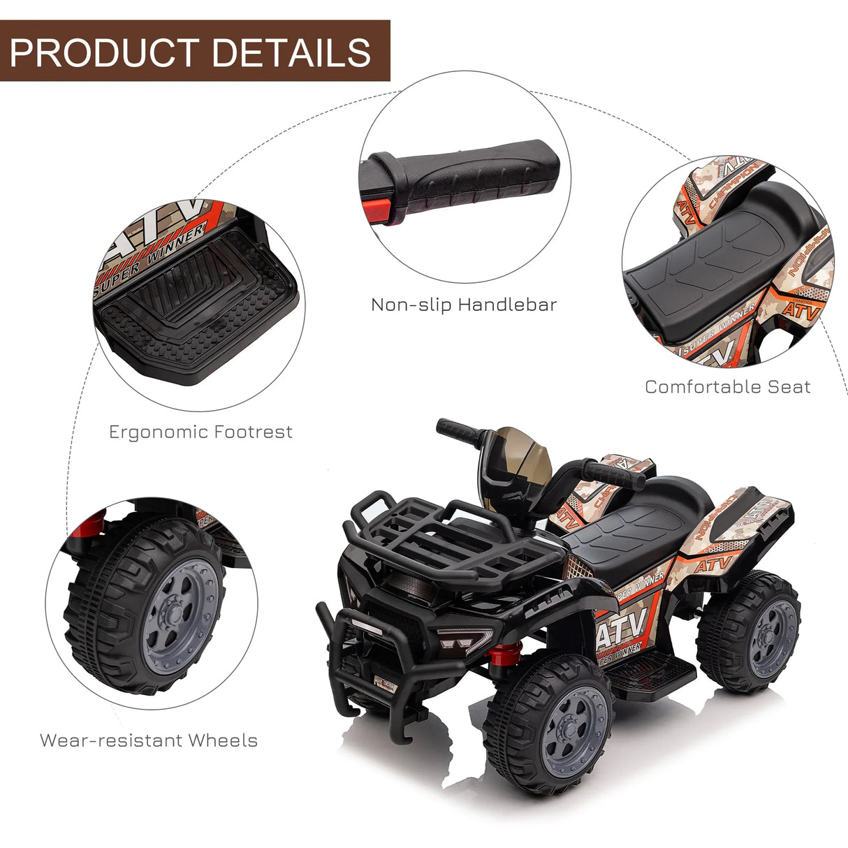 Kids 6V Battery Powered Electric Ride-On Four Wheeler - Omega Lifestyles